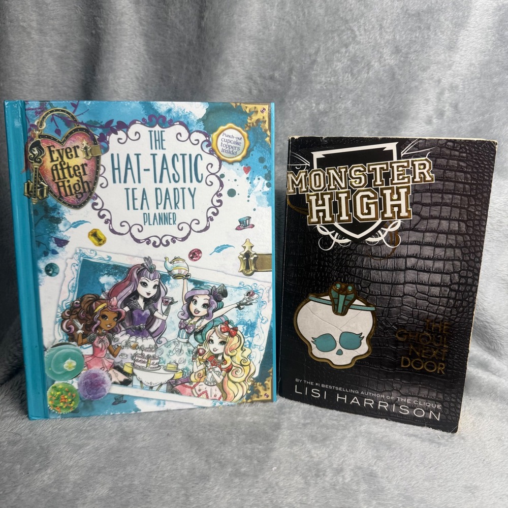 Monster High The Ghoul Next Door Book & Ever After High Tea Party Planner Lot